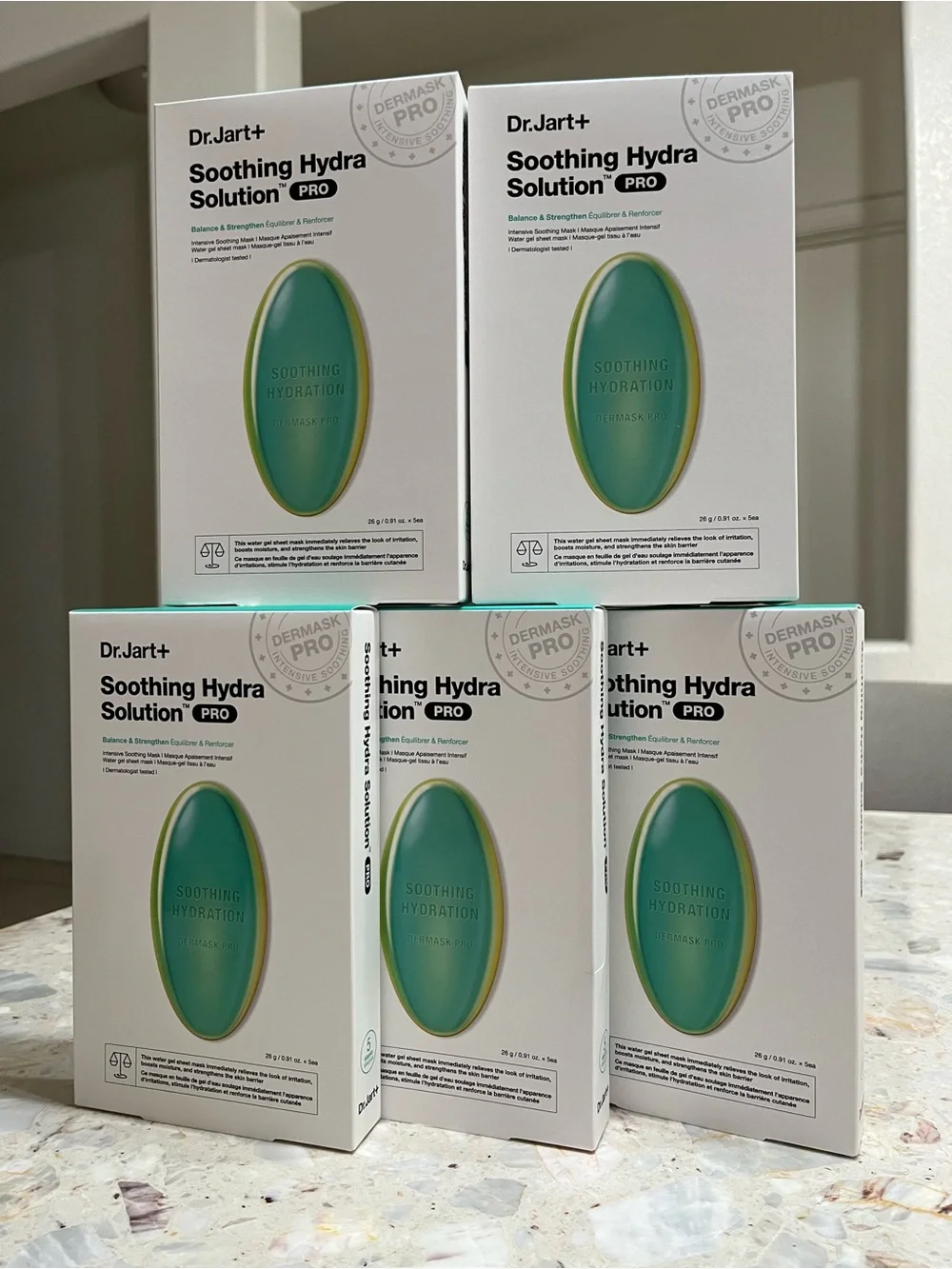 Bundle 5 boxes Dr Jart+ Soothing Hydra Solution Pro Mask Sheet 5PCS.